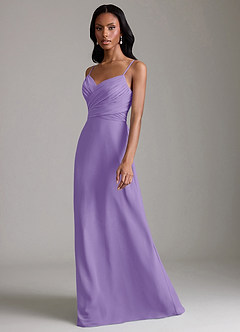 Azazie Kali Abiti da Damigella Abito A-Line in Chiffon Plissettato Tahiti image6