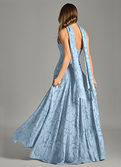 Azazie Gabriela 신부 들러리 드레스 A라인 스트랩리스 플로럴 번아웃 바닥 길이 드레스 image2