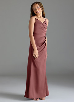 Azazie Maci Junior Klä av Sjöjungfru i Stretch Satin Plisserad image4