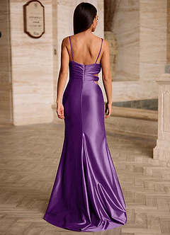Celeste Grape Cutout Corset Satin Prom Dress image2