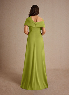 Azazie Milton Mère de la mariée Robes Robe Trapèze en Satin extensible Plissée Citronnelle image4