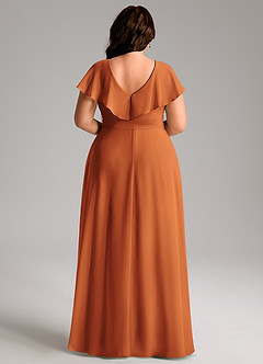 Azazie Lainey Bridesmaid Dresses Cinnamon A-Line with Pockets Chiffon Dress image9