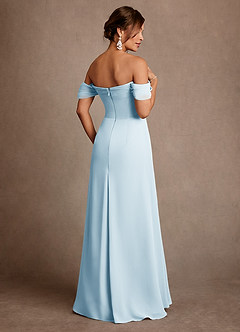 Azazie Amherst Abiti per la Madre della Sposa Abito A-Line in Chiffon a Spalla Scoperta Azzurro image3