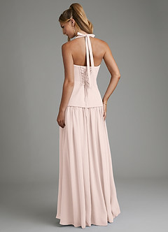 Azazie Michelle Kleider zum Anprobieren zu Hause A-Linie Korsett Chiffon Kleid Zartrosa image6