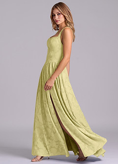 Azazie Francis Bridesmaid Dresses Lemon Sorbet A-Line Corset Floral Burnout Dress image5