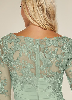 Azazie Alisondra Mother of the Bride Dresses Dusty Sage Sheath Scoop Lace Lace Dress image7