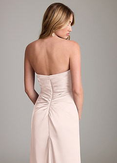 Azazie Lucille Bridesmaid Dresses Blushing Pink Mermaid Strapless Stretch Satin Convertible Dress image7