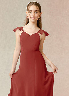 Azazie Everett Junior Terracotta A-Line Chiffon Dress image5