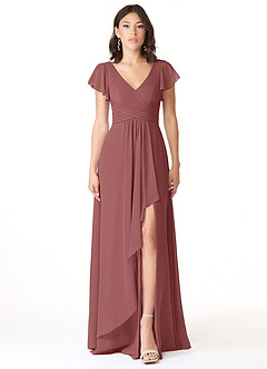 Azazie Omari Bridesmaid Dresses Amethyst A-Line Chiffon Dress image1