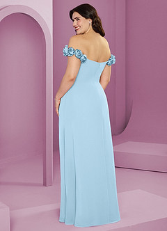 Barbie ♥ Azazie Bridesmaid Dresses Sky Blue A-Line Off the Shoulder Chiffon Convertible Dress image12