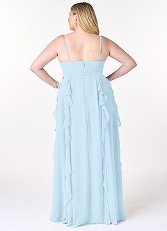 Azazie Peyton Bridesmaid Dresses Sky Blue A-Line Ruched Chiffon Dress image8