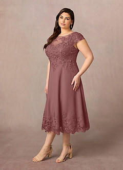 Azazie Terrano Mother of the Bride Dresses Desert Rose A-Line Scoop Lace Dress image7
