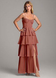 Azazie Alanna Bridesmaid Dresses Auburn A-Line Sweetheart Neckline Chiffon Dress image5