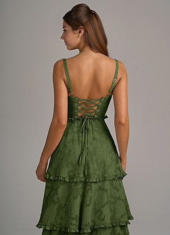 Azazie Romie Robes de demoiselle d'honneur Robe Trapèze en Blumen-Burnout Corset Olive image6