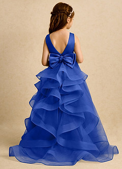 Azazie Lior Flower Girl Dresses Royal Blue Ball-Gown Pleated Tulle Dress image1
