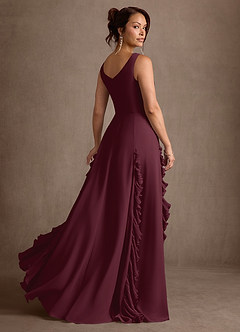 Azazie Darla Mother of the Bride Dresses Cabernet A-Line Ruched Chiffon Dress image4