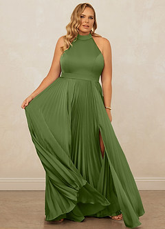 Christian Siriano Bridal for Azazie 1007 Bridesmaid Dresses Juniper A-Line Pleated Stretch Satin Dress image12