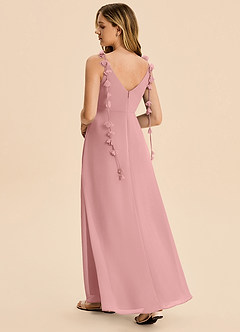 Azazie Gumdrop Junior Dusty Rose Empire Pleated Chiffon Dress image1