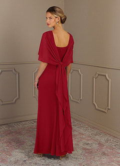 Azazie Dion Mother of the Bride Dresses Scarlet Sheath Scoop Stretch Crepe Dress image5