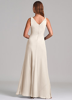 Azazie Nerine Bridesmaid Dresses White Alabaster A-Line Pleated Chiffon Dress image5