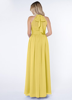 Azazie Iman Bridesmaid Dresses Canary A-Line A-Line Ruched Chiffon Dress image2