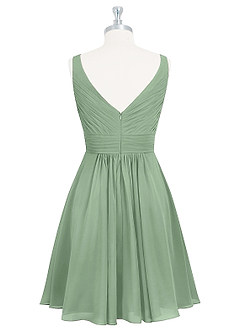 Azazie Grace Bridesmaid Dresses Matcha A-Line Pleated Chiffon Dress image8