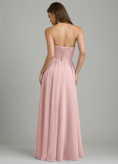 Azazie Tammy Bridesmaid Dresses Powder Pink A-Line Corset Chiffon Dress image10