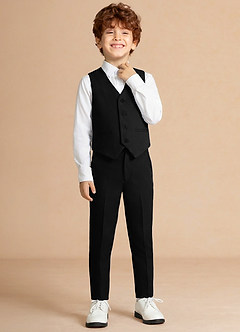 front Finn Black Boy Vest 3-Piece Suit