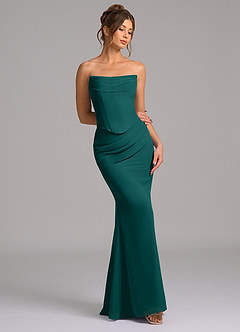Azazie Sorrel Bridesmaid Dresses Peacock Mermaid Corset Chiffon Dress image7