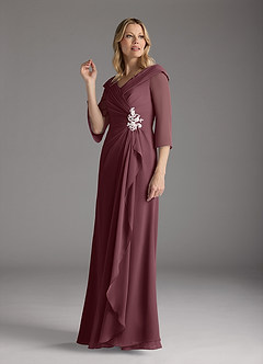 Azazie Jaycee Mother of the Bride Dresses Sangria A-Line Chiffon Dress image4