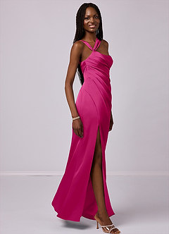 Barbie ♥ Azazie Bridesmaid Dresses Mermaid One Shoulder Stretch Satin Floor-Length Dress image5