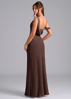 Azazie Madelyn Rochii de domnișoară de onoare Sirenă Un umăr Şifon Lungime până la podea Rochie image6