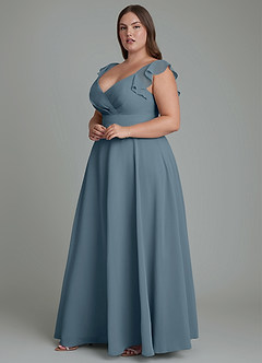 Azazie Leilani Bridesmaid Dresses Twilight A-Line Pleated Chiffon Dress image5