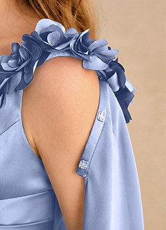 Azazie Rosita Girls Formal Flower Girl Klänningar Klänning A-Line i Stretch Satin Plisserad image6