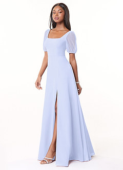 Azazie Alani Bridesmaid Dresses Lavender A-Line Square Neckline Chiffon Dress image3