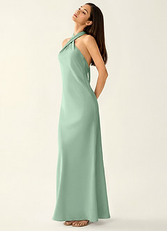 Manllanda Agave Green Bows Satin Prom Dress image4