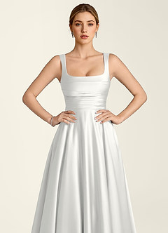 Margot Weiß Satin-Korsett-A-Linien-Kleid image5