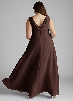 Azazie Karina Bridesmaid Dresses Ganache A-Line Pleated Chiffon Dress image9