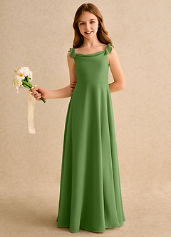 Azazie Puppy Girls Formal Flower Girl Dresses Basil A-Line Pleated Chiffon Dress image4
