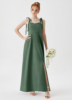 Azazie Rosey Junior Eucalyptus A-Line Sweetheart Neckline Stretch Crepe Dress image5