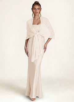 front Azazie Chiffon Sparkly Cover Up Scarf
