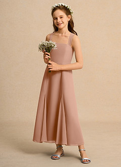 Azazie Tater Junior Formal Flower Girl Klänningar Klä A-Line i Chiffong Plisserad image6