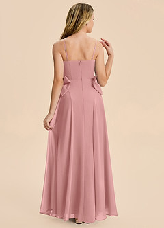 Azazie Nyah Junior Dusty Rose A-Line Pleated Chiffon Dress image2