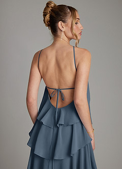 Azazie Deena Bridesmaid Dresses Neptune A-Line Ruched Chiffon Dress image6