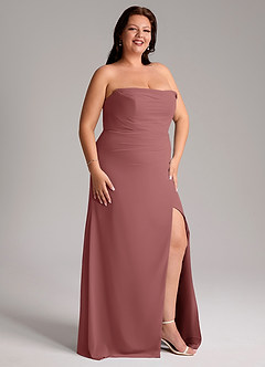 Azazie Leonis Bridesmaid Dresses Amethyst Sheath Strapless Chiffon Convertible Dress image14