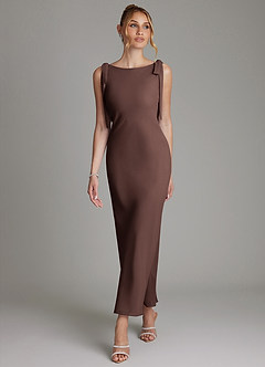 Azazie Luddie Bridesmaid Dresses Ganache Mermaid Bow Chiffon Dress image4