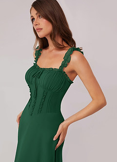 Barbie ♥ Azazie Bridesmaid Dresses Dark Green A-Line Sweetheart Neckline Chiffon Dress image5