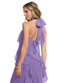 Azazie Velma Bridesmaid Dresses Tahiti A-Line Side Slit Chiffon Dress image5