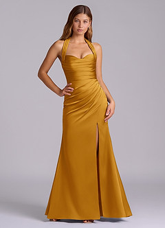 Azazie Destiny Suknie dla druhen Syrena Dekolt w kształcie serca Satyna elastyczna Do ziemi Sukienka image6