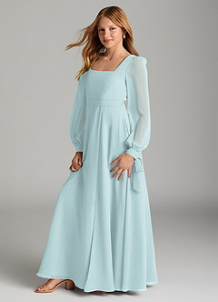 Azazie Leonia Junior Mist A-Line with Pockets Chiffon Dress image4